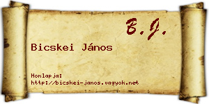 Bicskei János névjegykártya