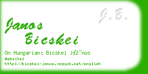 janos bicskei business card